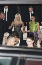 DUA LIPA and DONATELLA VERSACE Arrives at Versace x Frieze Event at Toklas Restaurant in London 10/15/2021