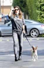 ELISABETTA CANALIS Out wit Her Dog in West Hollywood 10/08/2021