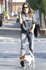 ELISABETTA CANALIS Out wit Her Dog in West Hollywood 10/08/2021