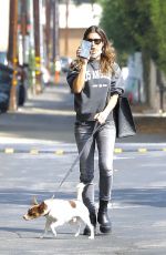 ELISABETTA CANALIS Out wit Her Dog in West Hollywood 10/08/2021