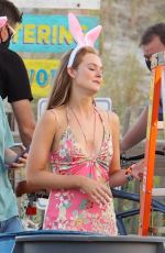 ELLE FANNING as Michelle Carter on the Set of New Hulu