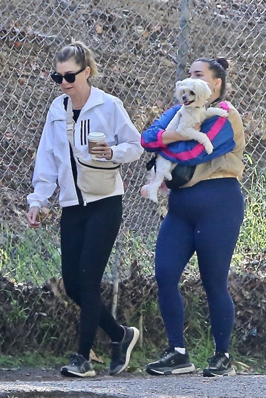 ELLEN POMPEO Out Hiking with a Friend in Los Angeles 10/10/2021