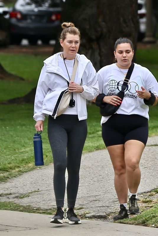 ELLEN POMPEO Out Hiking with a Friend in Los Feliz 10/06/2021
