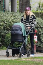 ELSA OSK Out with Her Baby Near Her Home in Pasadena 10/30/2021