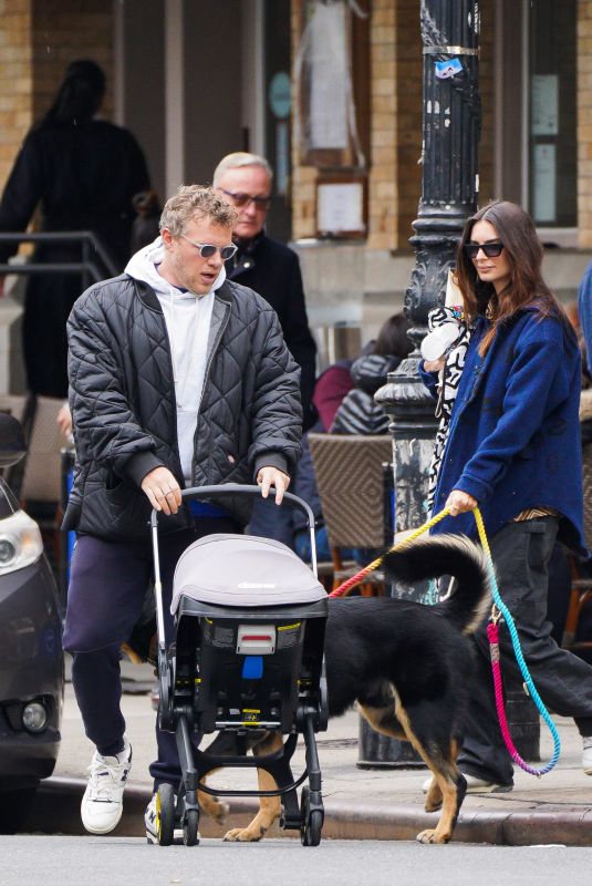 EMILY RATAJKOWSKI and Sebastian Bear McClard Out with Their Baby and Dog in New York 10/24/2021