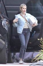 EMMA ROBERTS Arrives at a Friend