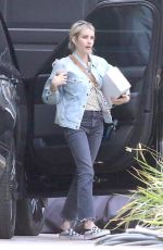 EMMA ROBERTS Arrives at a Friend