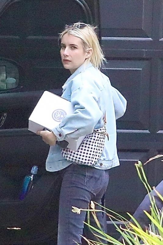 EMMA ROBERTS Arrives at a Friend’s House in Los Angeles 10/04/2021