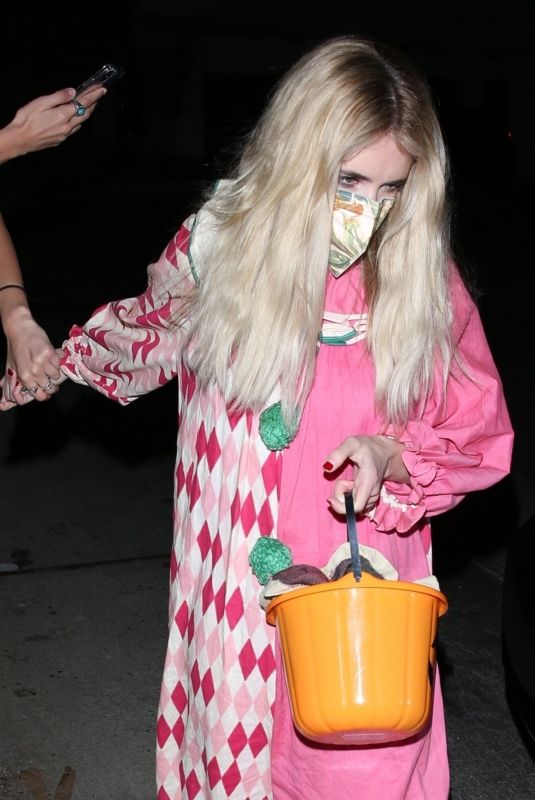 EMMA ROBERTS Leaves Halloween Party in Los Angeles 10/30/2021
