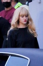 EMMY ROSSUM at Angelyne Set in Los Angeles 10/22/2021