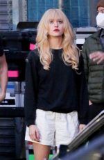 EMMY ROSSUM at Angelyne Set in Los Angeles 10/22/2021
