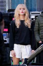 EMMY ROSSUM at Angelyne Set in Los Angeles 10/22/2021