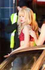 EMMY ROSSUM at Angelyne Set in Los Angeles 10/22/2021
