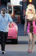 EMMY ROSSUM on the Set of Angelyne in Los Angeles 09/30/2021