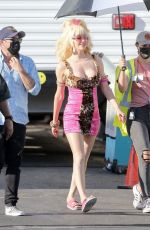 EMMY ROSSUM on the Set of Angelyne in Los Angeles 09/30/2021