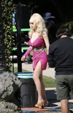 EMMY ROSSUM on the Set of Angelyne in Los Angeles 10/12/2021