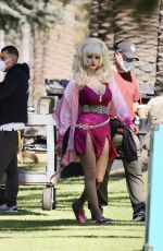 EMMY ROSSUM on the Set of Angelyne in Los Angeles 10/12/2021