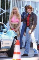 EMMY ROSSUM on the Set of Angelyne in Los Angeles 10/26/2021