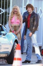EMMY ROSSUM on the Set of Angelyne in Los Angeles 10/26/2021