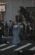EVAN RACHEL WOOD on the Set of Westworld in Wall Street 10/02/2021