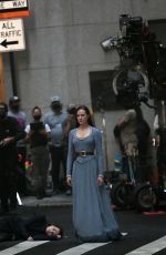 EVAN RACHEL WOOD on the Set of Westworld in Wall Street 10/02/2021