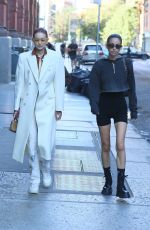 GIGI HADID Out with a Friend in New York 10/11/2021