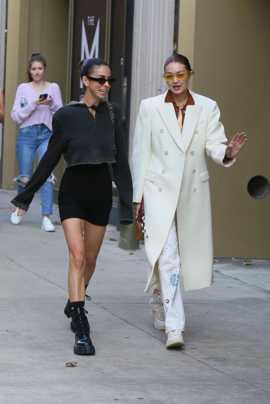 GIGI HADID Out with a Friend in New York 10/11/2021