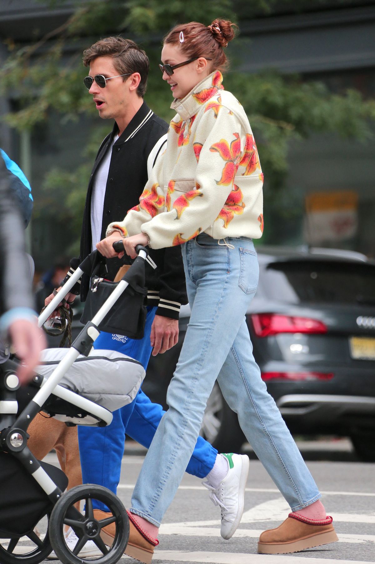 GIGI HADID Out with Her Daughter and Friend Antoni Porowski in New York ...