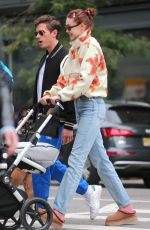 GIGI HADID Out with Her Daughter and Friend Antoni Porowski in New York 10/23/2021