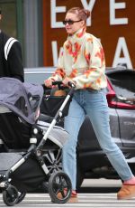GIGI HADID Out with Her Daughter and Friend Antoni Porowski in New York 10/23/2021