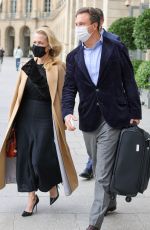 GILLIAN ANDERSON Leaves Her Hotel in Paris 09/30/2021