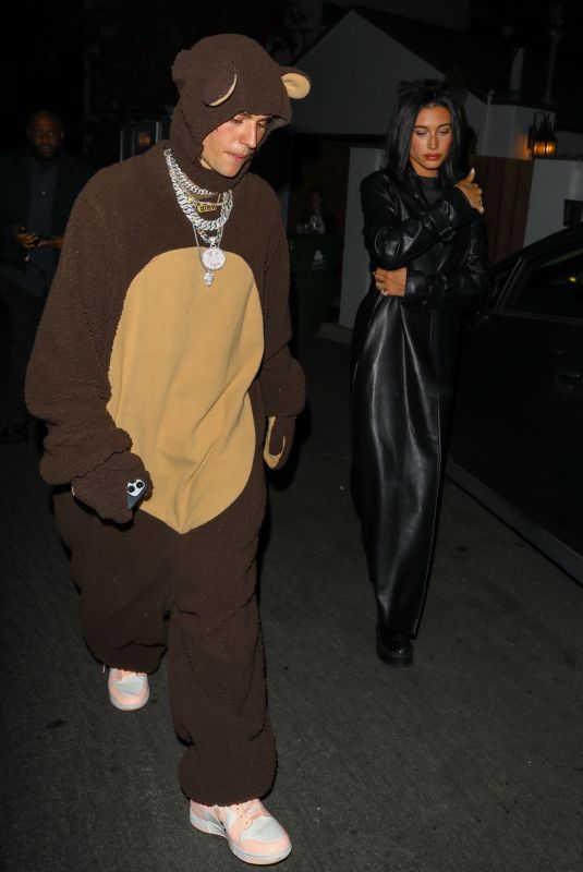 HAILEY and Justine BIEBER Leaves a Halloween Party in Los Angeles 10/30/2021
