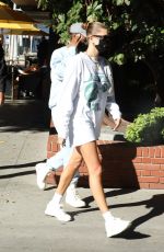 HAILEY BIEBER and JUSTINE SKYE Out for Lunch at Honor Bar in Beverly Hills 10/28/2021