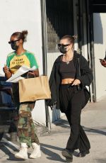HAILEY BIEBER and JUSTINE SKYE Shopping at Trashy Lingerie in West Hollywood 10/29/2021