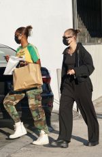 HAILEY BIEBER and JUSTINE SKYE Shopping at Trashy Lingerie in West Hollywood 10/29/2021