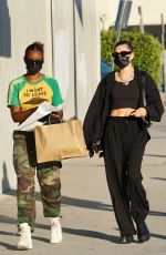 HAILEY BIEBER and JUSTINE SKYE Shopping at Trashy Lingerie in West Hollywood 10/29/2021