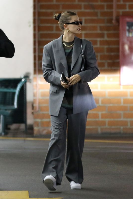 HAILEY BIEBER Arrives for Meetings in Beverly Hills 10/19/2021