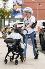 HALSEY Out with Her Baby in New York 10/05//2021