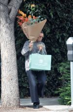 HILARY DUFF Out with a Bouquet of Flowers in Los Angeles 10/07/2021