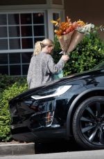 HILARY DUFF Out with a Bouquet of Flowers in Los Angeles 10/07/2021