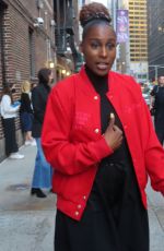 ISSA RAE Arrives at Late Show with Stephen Colbert in New York 10/20/2021