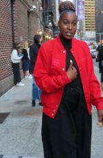 ISSA RAE Arrives at Late Show with Stephen Colbert in New York 10/20/2021