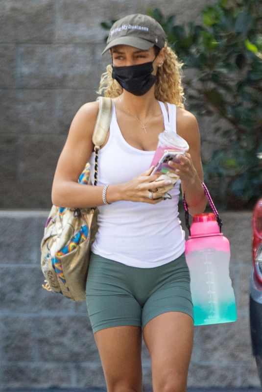 JENA FRUMES Leaves a Workout Session in Los Angeles 10/06/2021