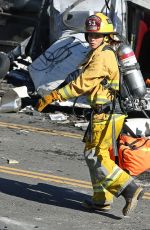 JENNA DEWAN as a Firefighter on the set of The Rookie in Los Angeles 10/26/2021