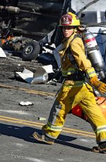 JENNA DEWAN as a Firefighter on the set of The Rookie in Los Angeles 10/26/2021
