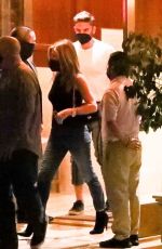 JENNIFER ANISTON Out for Dinner with a Mystery Man at Sunset Tower Hotel in Los Angeles 09/27/2021