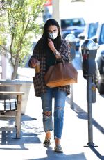JORDANA BREWSTER in Ripped Denim Out and About in Brentwood 10/30/2021