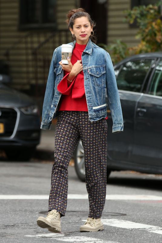JULIA MAYORGA on the Set of Katie Holmes’ New Movie Rare Objects in Brooklyn 10/28/2021