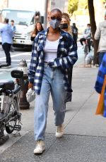 JUSTINE SKYE Out and About in New York 10/15/2021