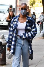 JUSTINE SKYE Out and About in New York 10/15/2021